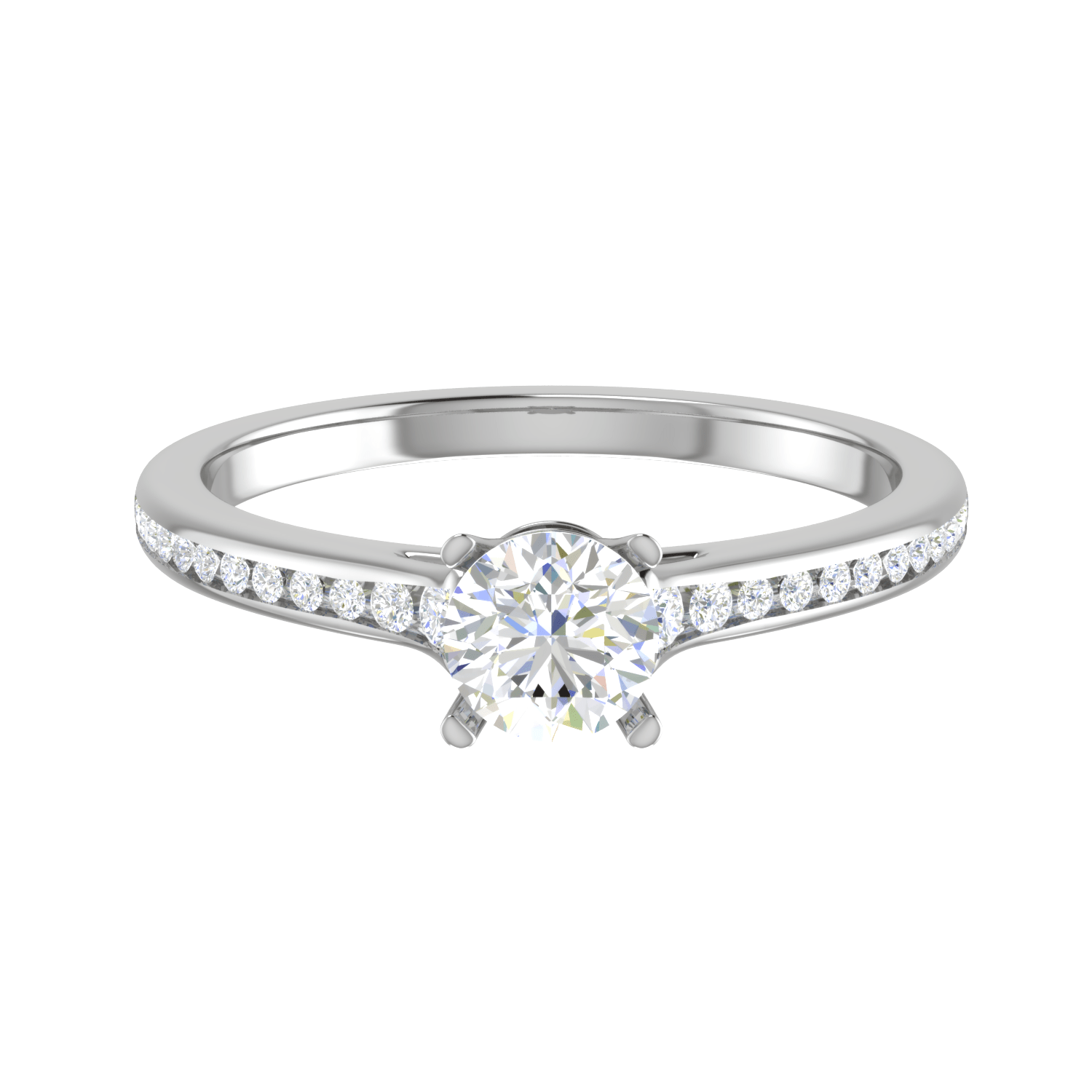 Jewelove™ Rings VS J / Women's Band only 0.50 cts Solitaire Diamond Shank Platinum Ring JL PT RC RD 262