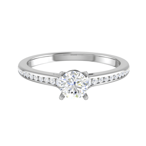 Jewelove™ Rings VS J / Women's Band only 0.50 cts Solitaire Diamond Shank Platinum Ring JL PT RC RD 262