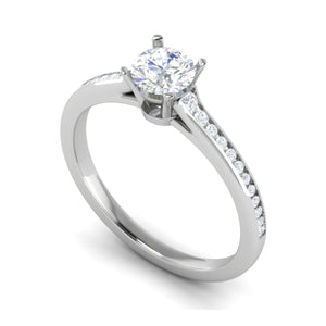 Jewelove™ Rings VS J / Women's Band only 0.50 cts Solitaire Diamond Shank Platinum Ring JL PT RC RD 262