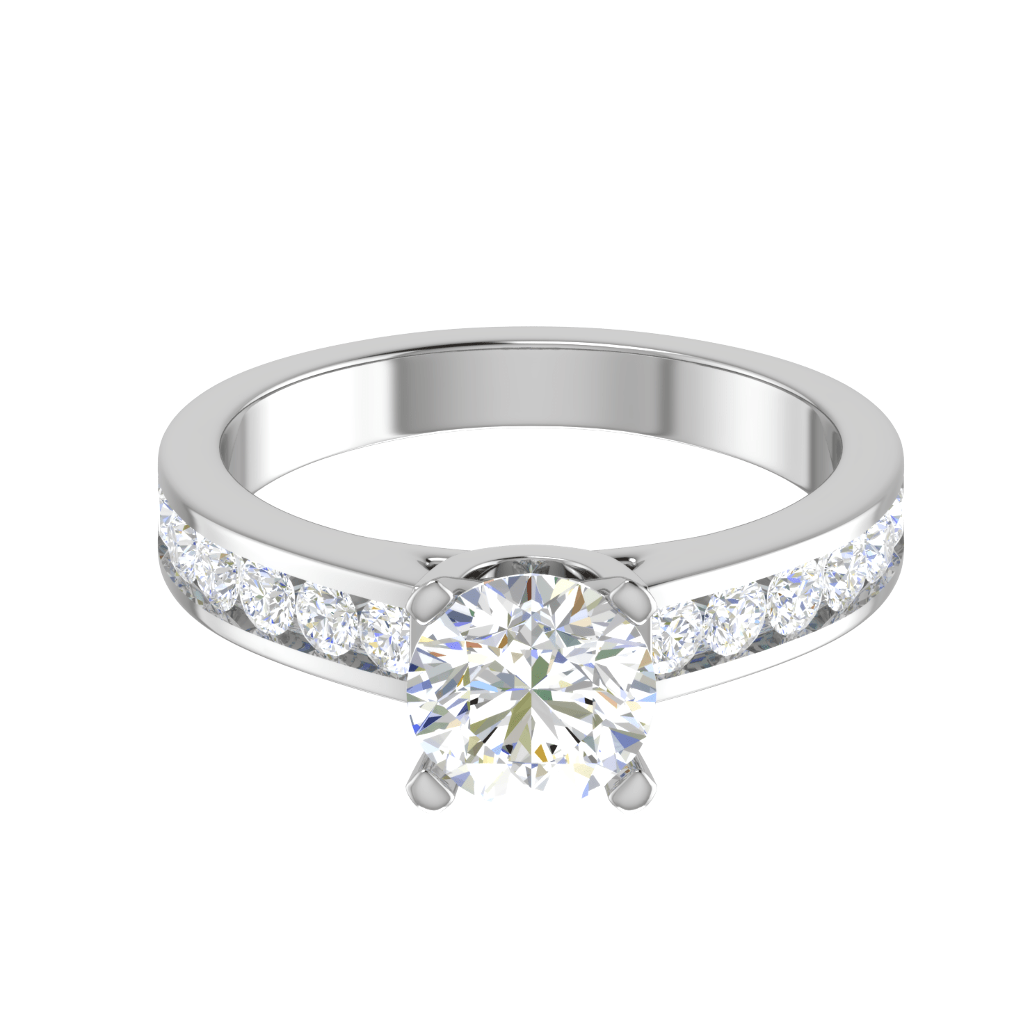 Jewelove™ Rings VS J / Women's Band only 0.50 cts Solitaire Diamond Shank Platinum Ring JL PT RC RD 266