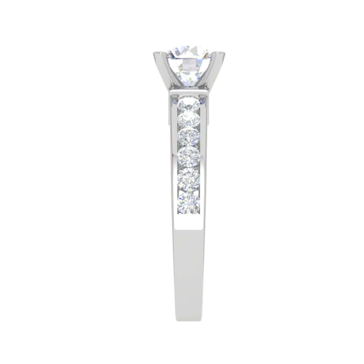 Jewelove™ Rings VS J / Women's Band only 0.50 cts Solitaire Diamond Shank Platinum Ring JL PT RC RD 266