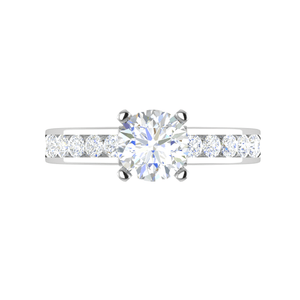 Jewelove™ Rings VS J / Women's Band only 0.50 cts Solitaire Diamond Shank Platinum Ring JL PT RC RD 266