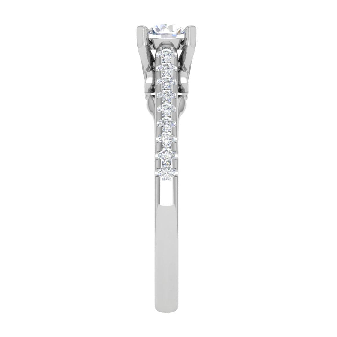 Jewelove™ Rings VS J / Women's Band only 0.50 cts Solitaire Diamond Shank Platinum Ring JL PT RC RD 276