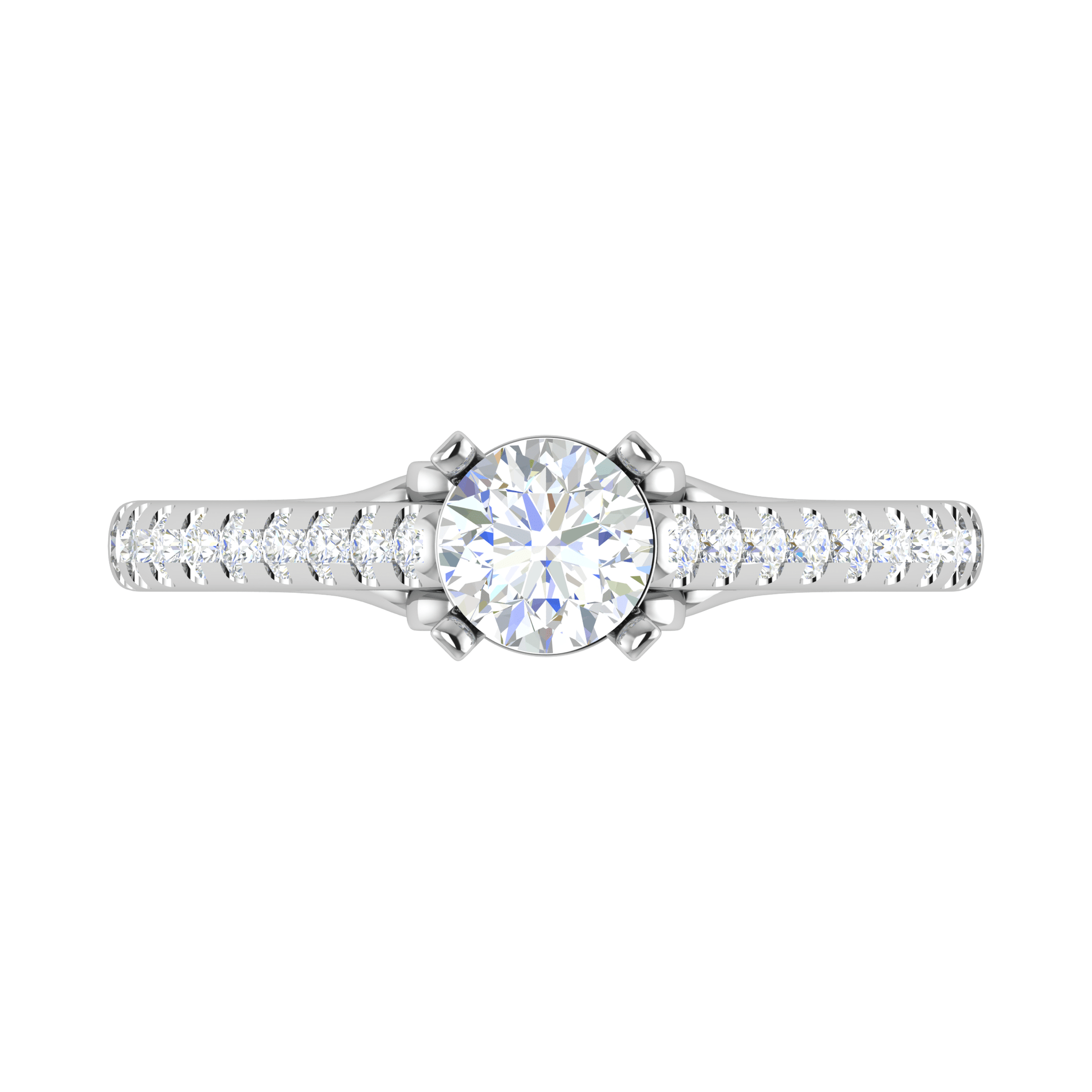 Jewelove™ Rings VS J / Women's Band only 0.50 cts Solitaire Diamond Shank Platinum Ring JL PT RC RD 276