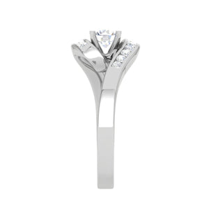 Jewelove™ Rings VS J / Women's Band only 0.50 cts Solitaire Diamond Shank Platinum Ring JL PT RP RD 127