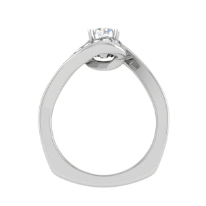 Jewelove™ Rings VS J / Women's Band only 0.50 cts Solitaire Diamond Shank Platinum Ring JL PT RP RD 127