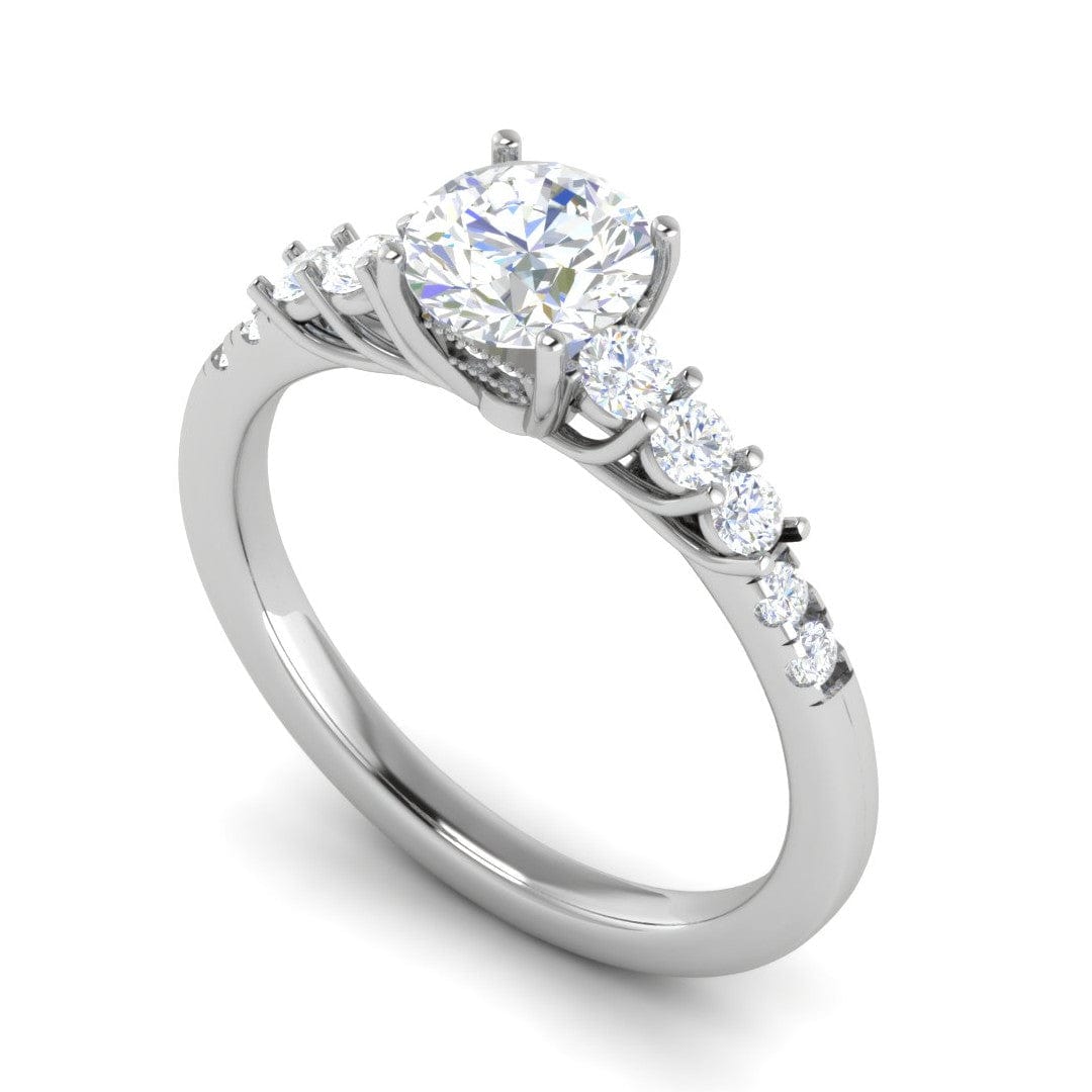 Jewelove™ Rings VS J / Women's Band only 0.50 cts Solitaire Diamond Shank Platinum Ring JL PT RP RD 131