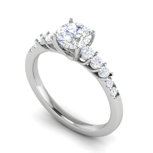 Jewelove™ Rings VS J / Women's Band only 0.50 cts Solitaire Diamond Shank Platinum Ring JL PT RP RD 131