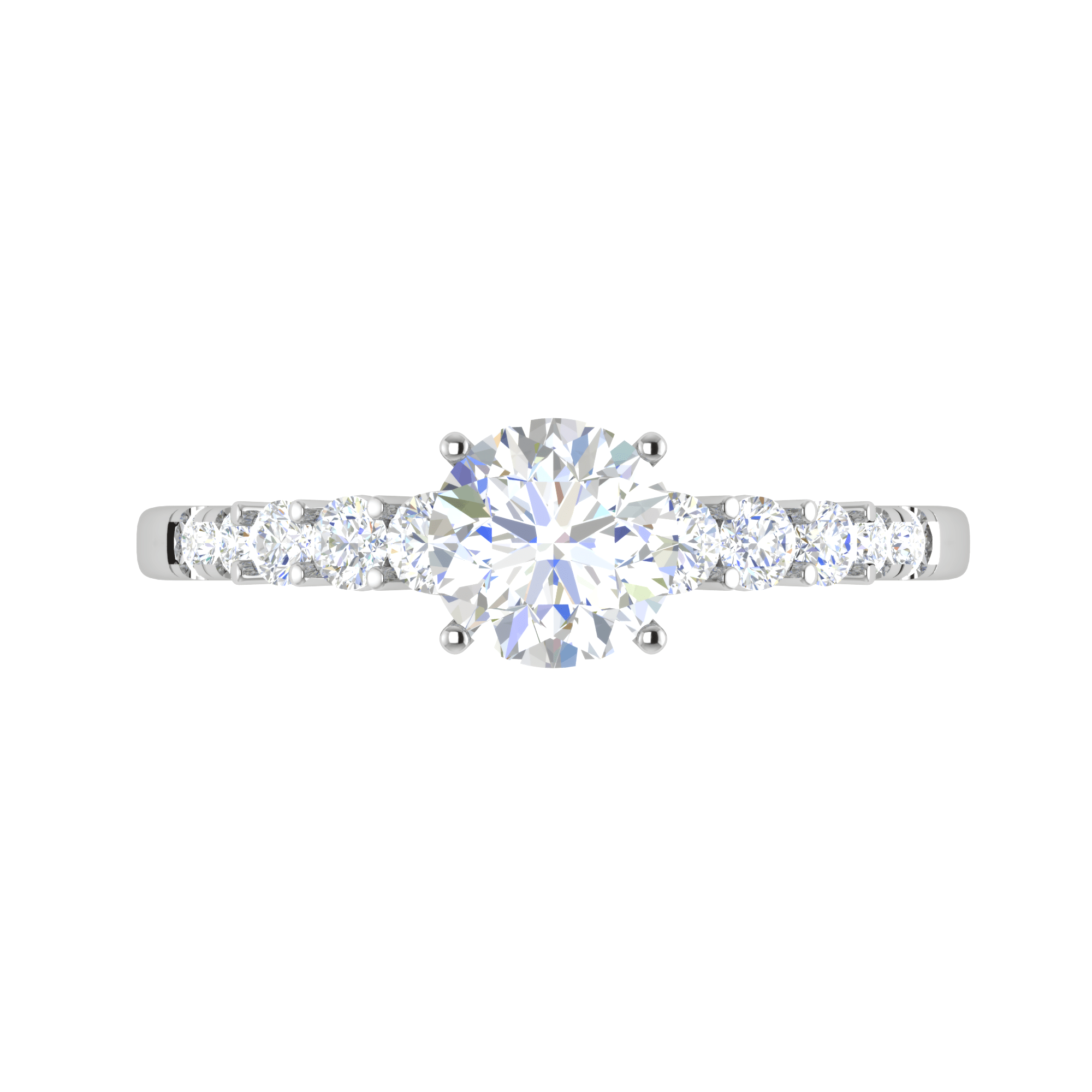 Jewelove™ Rings VS J / Women's Band only 0.50 cts Solitaire Diamond Shank Platinum Ring JL PT RP RD 131