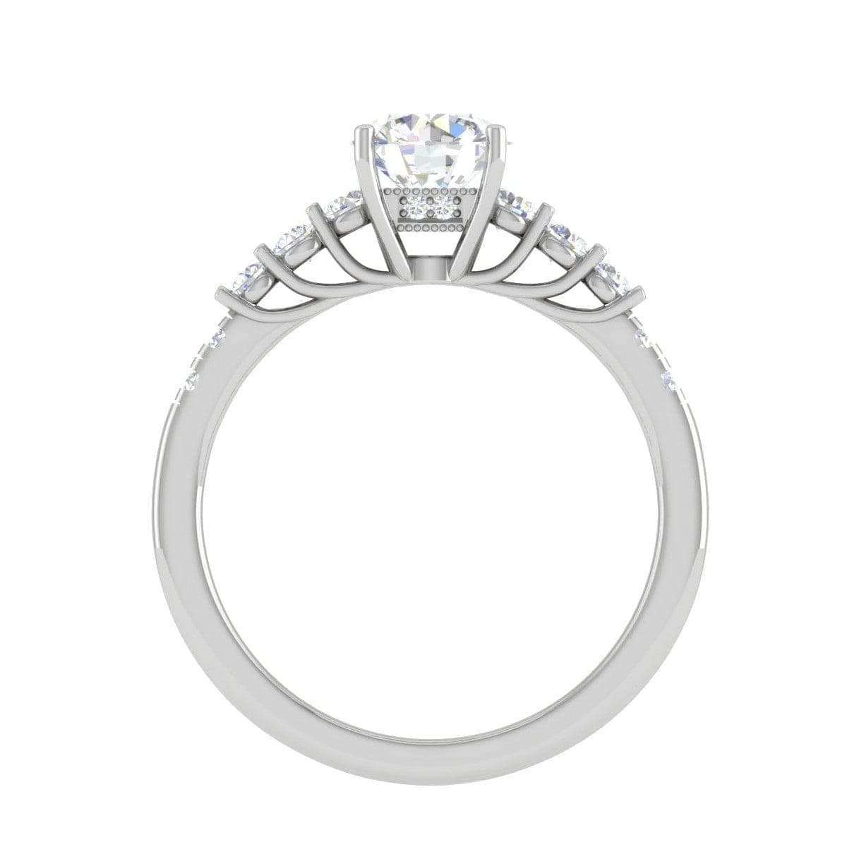 Jewelove™ Rings VS J / Women's Band only 0.50 cts Solitaire Diamond Shank Platinum Ring JL PT RP RD 131