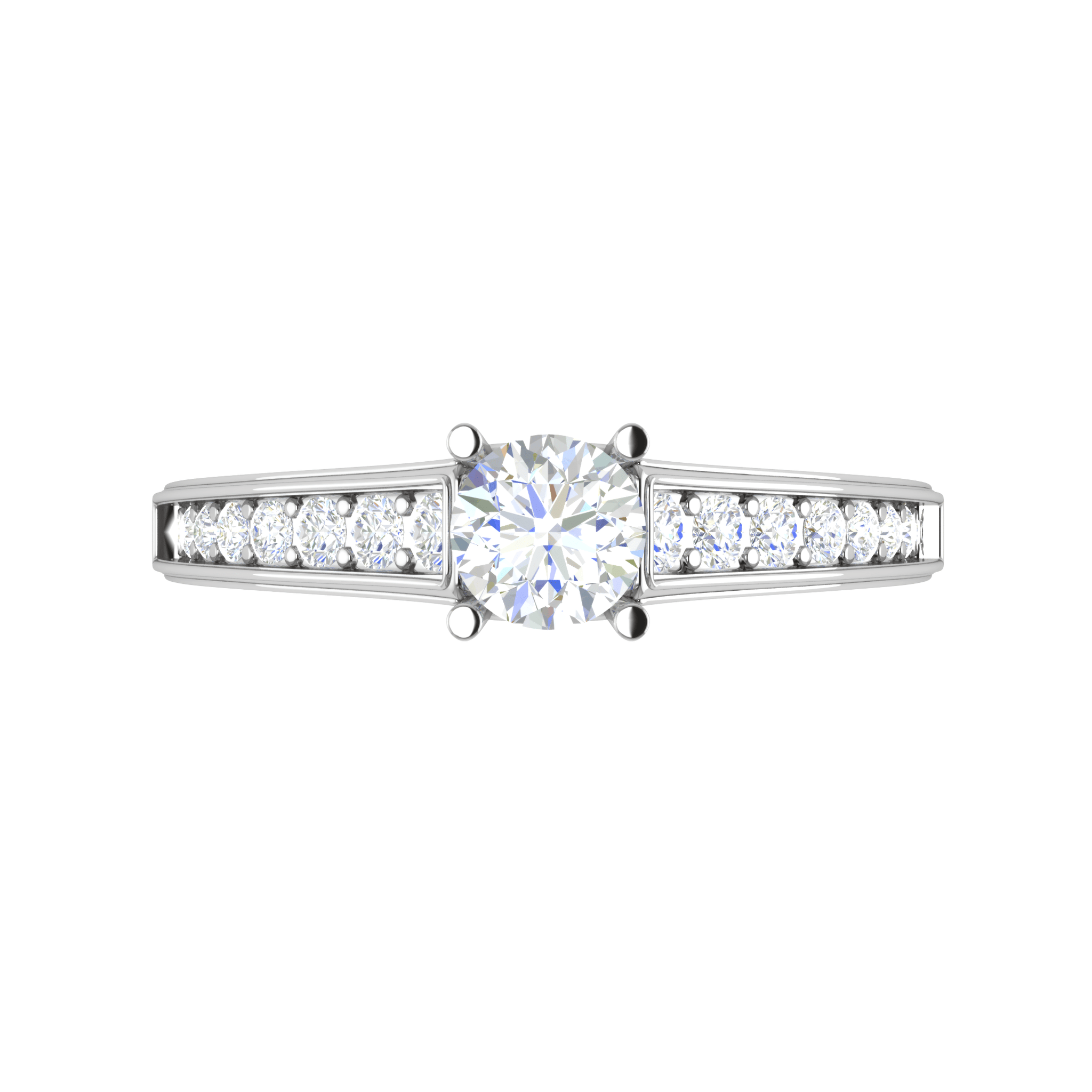 Jewelove™ Rings VS J / Women's Band only 0.50 cts Solitaire Diamond Shank Platinum Ring JL PT RP RD 141