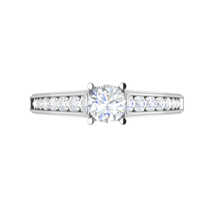 Jewelove™ Rings VS J / Women's Band only 0.50 cts Solitaire Diamond Shank Platinum Ring JL PT RP RD 141