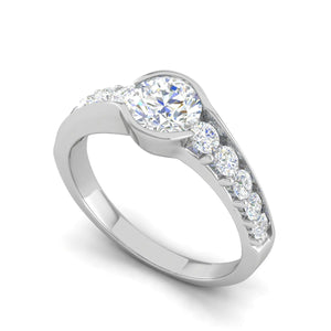 Jewelove™ Rings J VS / Women's Band only 0.50 cts Solitaire Diamond Shank Platinum Ring JL PT WB5735E