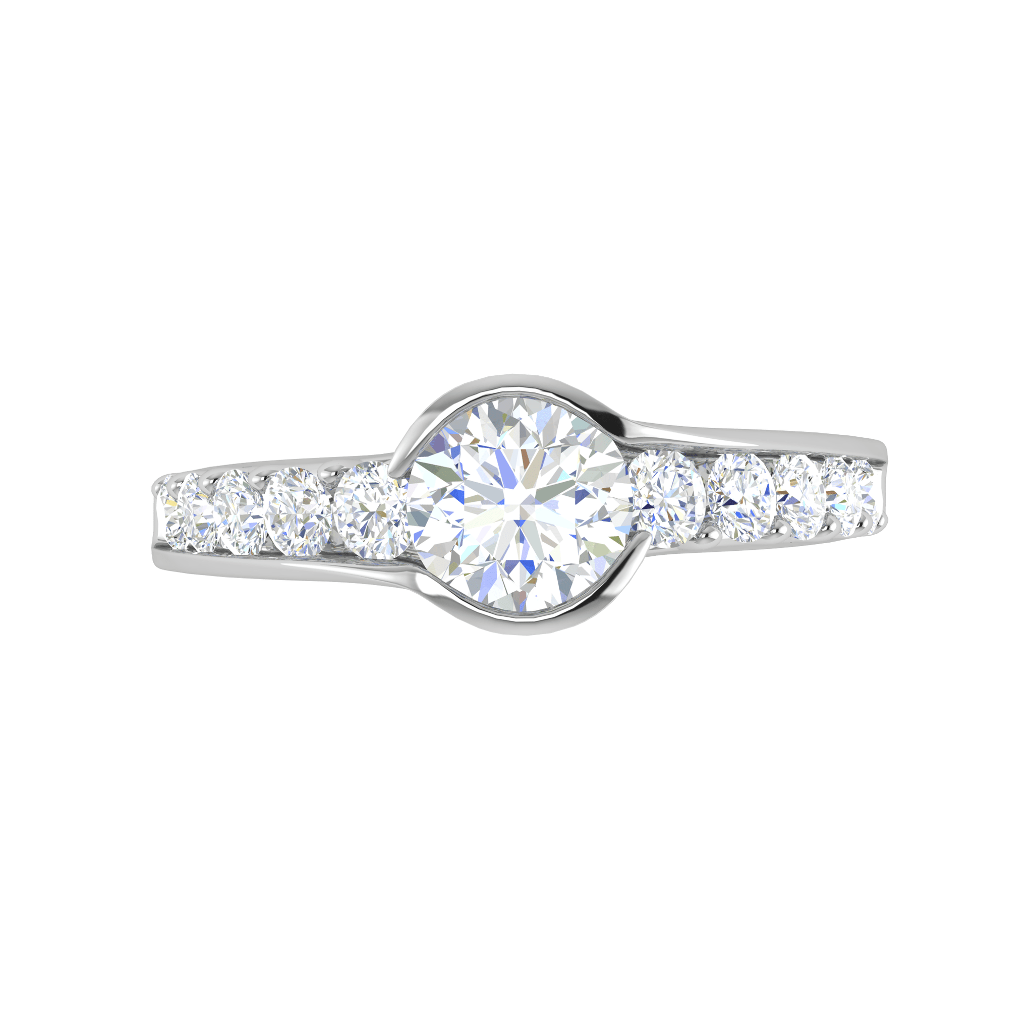 Jewelove™ Rings J VS / Women's Band only 0.50 cts Solitaire Diamond Shank Platinum Ring JL PT WB5735E