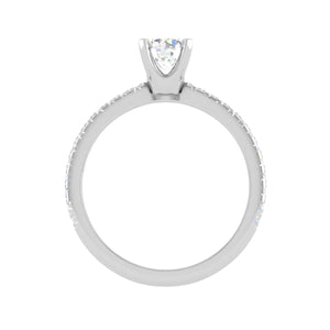 Jewelove™ Rings VS J / Women's Band only 0.50 cts Solitaire Diamond Shank Platinum Ring JL RC RD 259