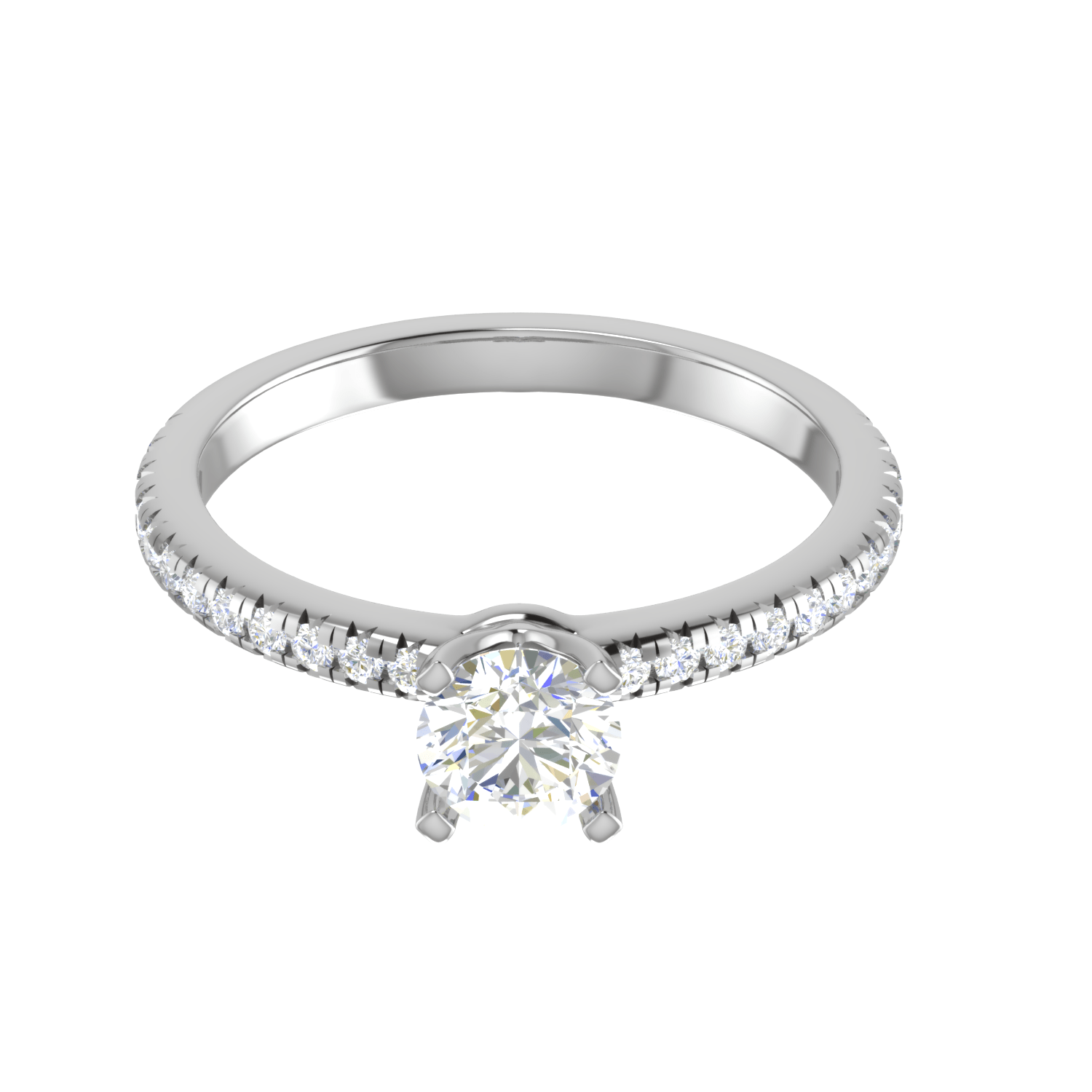 Jewelove™ Rings VS J / Women's Band only 0.50 cts Solitaire Diamond Shank Platinum Ring JL RC RD 259