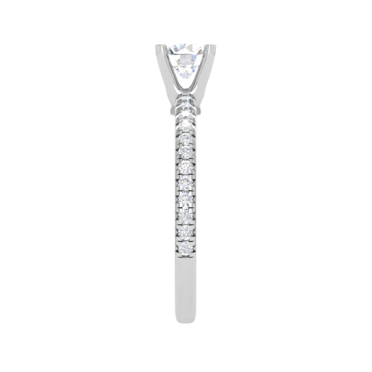 Jewelove™ Rings VS J / Women's Band only 0.50 cts Solitaire Diamond Shank Platinum Ring JL RC RD 259