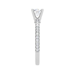 Jewelove™ Rings VS J / Women's Band only 0.50 cts Solitaire Diamond Shank Platinum Ring JL RC RD 259