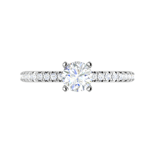 Jewelove™ Rings VS J / Women's Band only 0.50 cts Solitaire Diamond Shank Platinum Ring JL RC RD 259