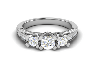 Jewelove™ Rings VVS GH / Women's Band only 0.50 cts Solitaire Diamond Split Shank Platinum Ring JL PT R3 RD 171