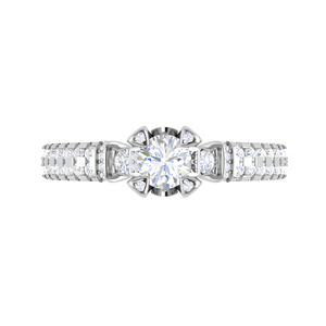 Jewelove™ Rings VS J / Women's Band only 0.50 cts Solitaire Diamond Split Shank Platinum Ring JL PT RP RD 124