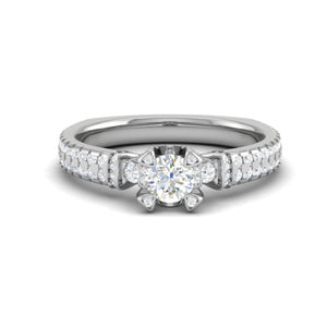 Jewelove™ Rings VS J / Women's Band only 0.50 cts Solitaire Diamond Split Shank Platinum Ring JL PT RP RD 124