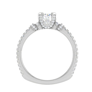 Jewelove™ Rings VS J / Women's Band only 0.50 cts Solitaire Diamond Split Shank Platinum Ring JL PT RP RD 124