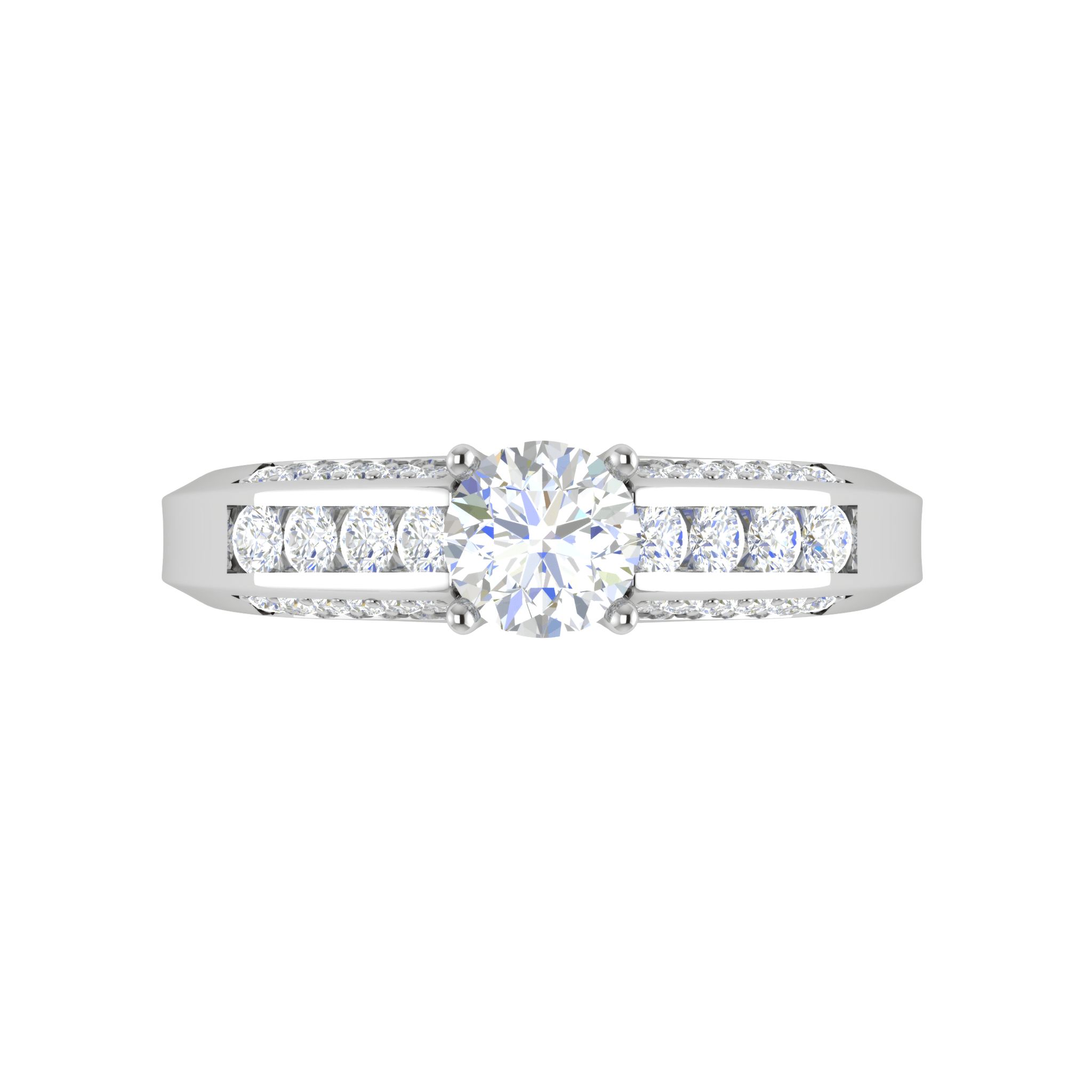 Jewelove™ Rings VS J / Women's Band only 0.50 cts Solitaire Diamond Split Shank Platinum Ring JL PT RP RD 134