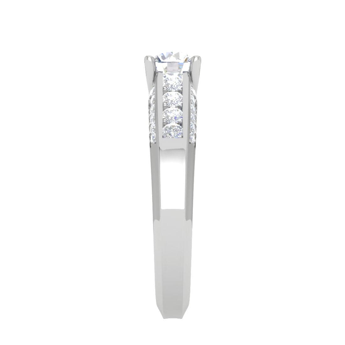 Jewelove™ Rings VS J / Women's Band only 0.50 cts Solitaire Diamond Split Shank Platinum Ring JL PT RP RD 134