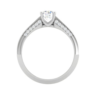 Jewelove™ Rings VS J / Women's Band only 0.50 cts Solitaire Diamond Split Shank Platinum Ring JL PT RP RD 134