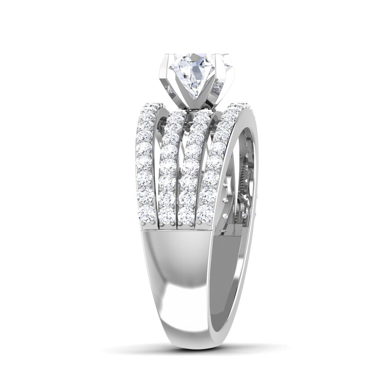 Jewelove™ Rings VS J / Women's Band only 0.50 cts Solitaire Diamond Split Shank Platinum Ring JL PT RP RD 149