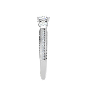 Jewelove™ Rings VS J / Women's Band only 0.50 cts Solitaire Diamond Split Shank Platinum Ring JL PT RP RD 167