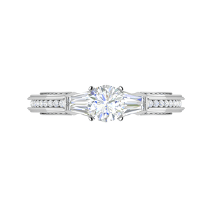 Jewelove™ Rings VS J / Women's Band only 0.50 cts Solitaire Diamond Split Shank Platinum Ring JL PT RP RD 167