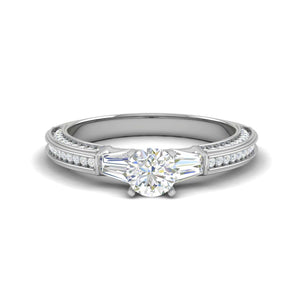 Jewelove™ Rings VS J / Women's Band only 0.50 cts Solitaire Diamond Split Shank Platinum Ring JL PT RP RD 167