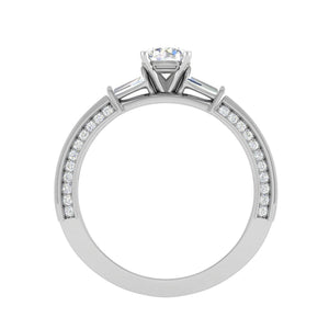 Jewelove™ Rings VS J / Women's Band only 0.50 cts Solitaire Diamond Split Shank Platinum Ring JL PT RP RD 167