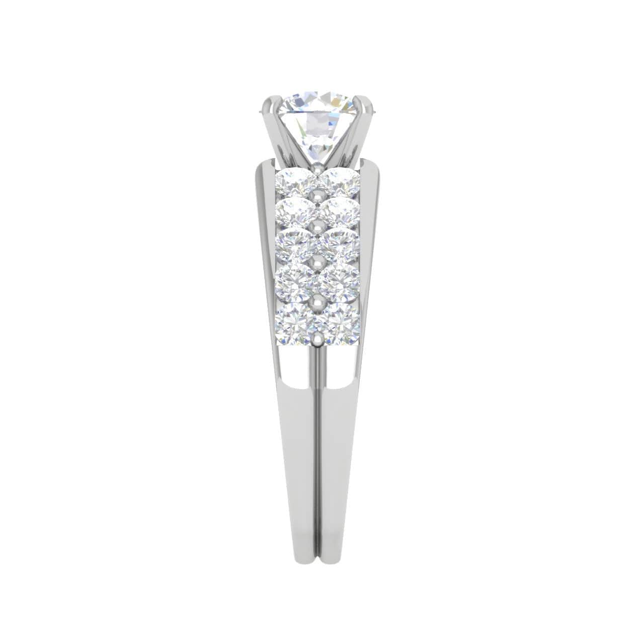 Jewelove™ Rings J VS / Women's Band only 0.50 cts Solitaire Diamond Split Shank Platinum Ring JL PT WB5667E