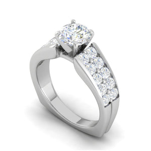 Jewelove™ Rings J VS / Women's Band only 0.50 cts Solitaire Diamond Split Shank Platinum Ring JL PT WB5667E