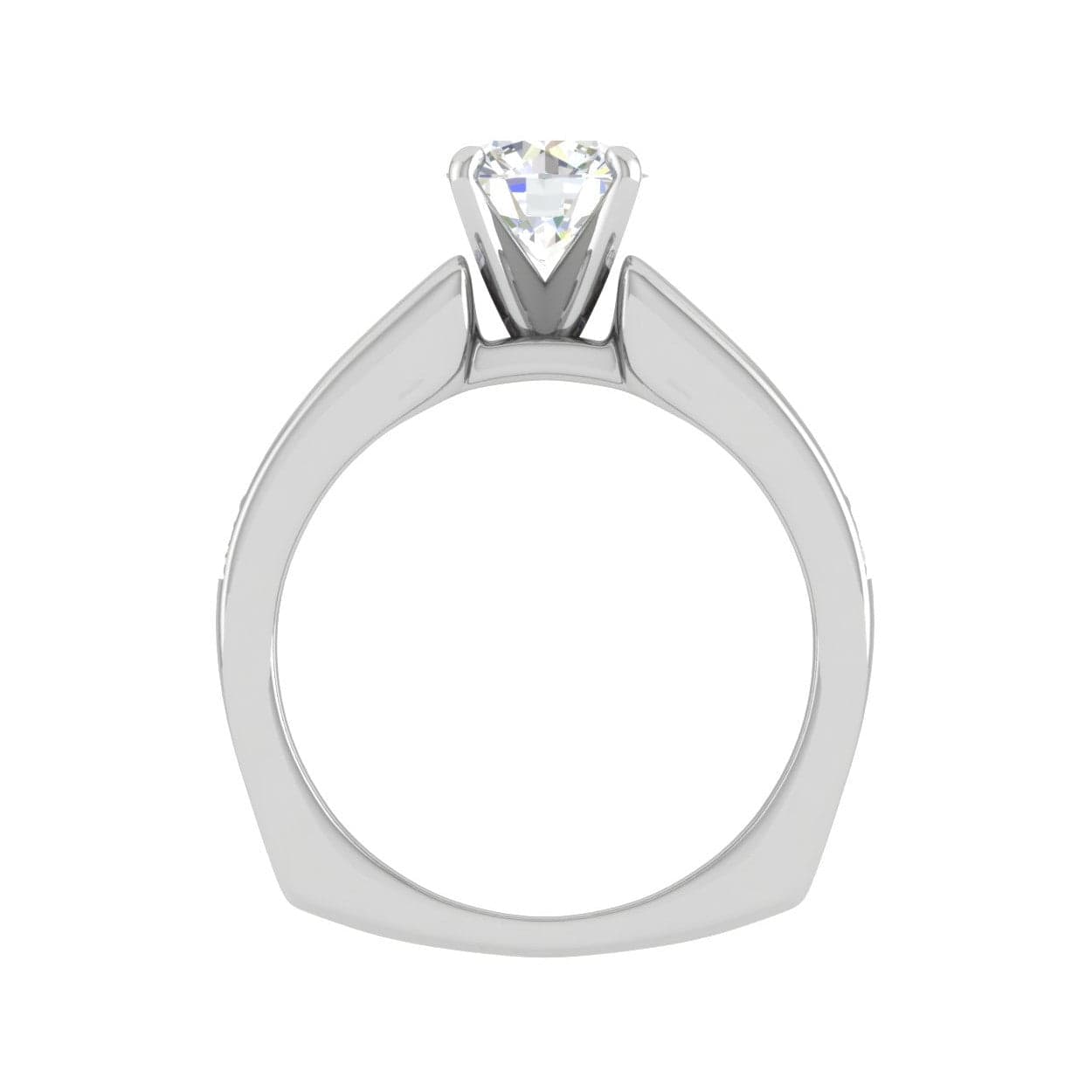 Jewelove™ Rings J VS / Women's Band only 0.50 cts Solitaire Diamond Split Shank Platinum Ring JL PT WB5667E