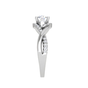 Jewelove™ Rings J VS / Women's Band only 0.50 cts Solitaire Diamond Twisted Shank Platinum Ring JL PT JRW2434MM