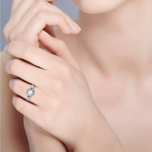 Jewelove™ Rings J VS / Women's Band only 0.50 cts. Solitaire Double Halo Diamond Split Shank Platinum Ring JL PT RP CU 191