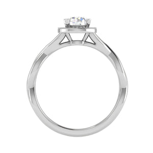 Jewelove™ Rings J VS / Women's Band only 0.50 cts Solitaire Halo Diamond Platinum Ring JL PT RH RD 209