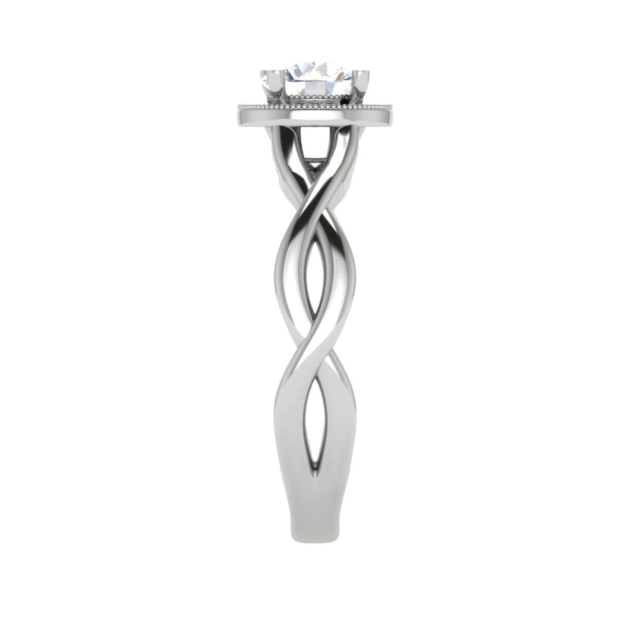 Jewelove™ Rings J VS / Women's Band only 0.50 cts Solitaire Halo Diamond Platinum Ring JL PT RH RD 209