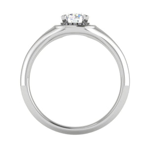 Jewelove™ Rings J VS / Women's Band only 0.50 cts Solitaire Halo Diamond Platinum Ring JL PT RH RD 215