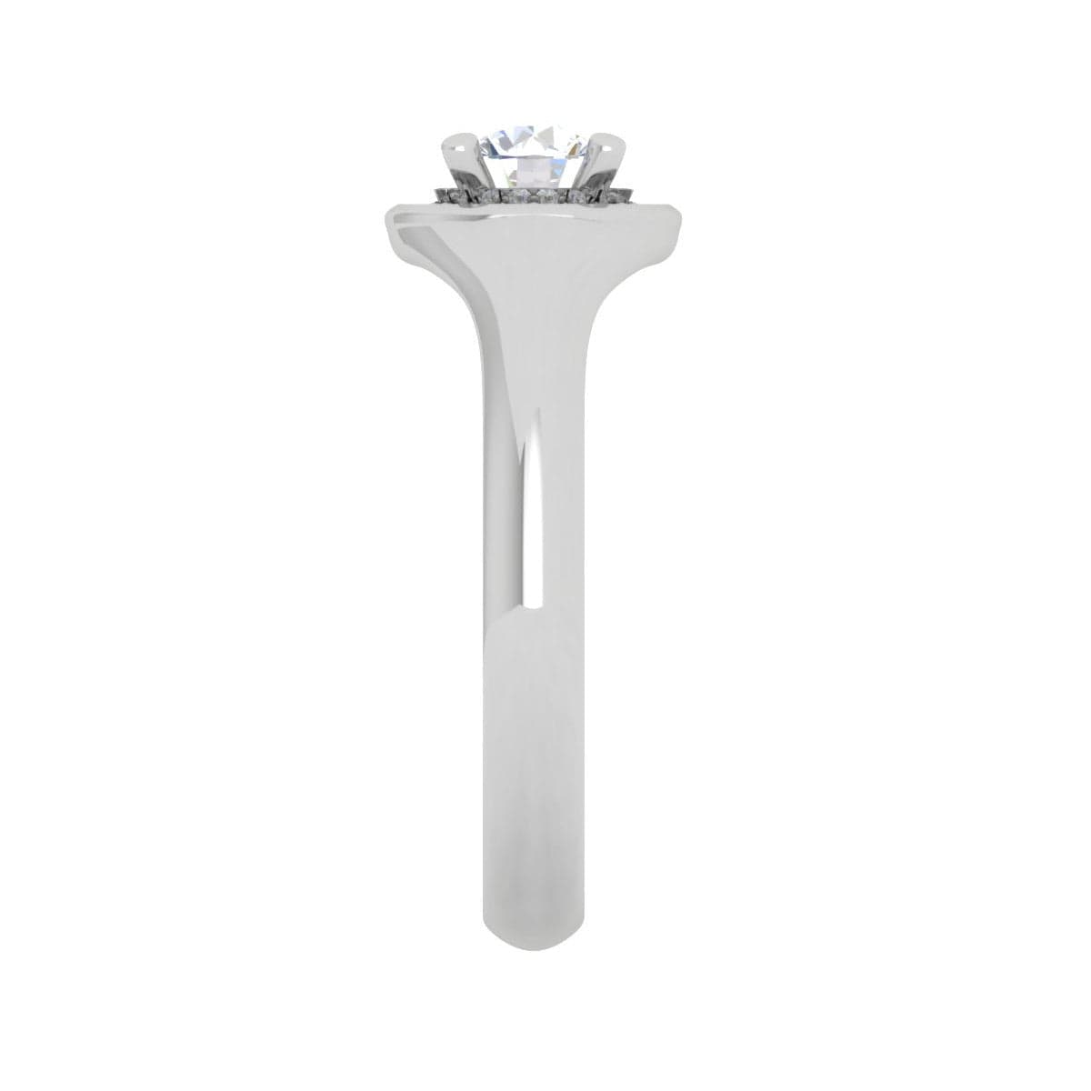 Jewelove™ Rings J VS / Women's Band only 0.50 cts Solitaire Halo Diamond Platinum Ring JL PT RH RD 215