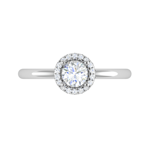 Jewelove™ Rings J VS / Women's Band only 0.50 cts Solitaire Halo Diamond Platinum Ring JL PT RH RD 216