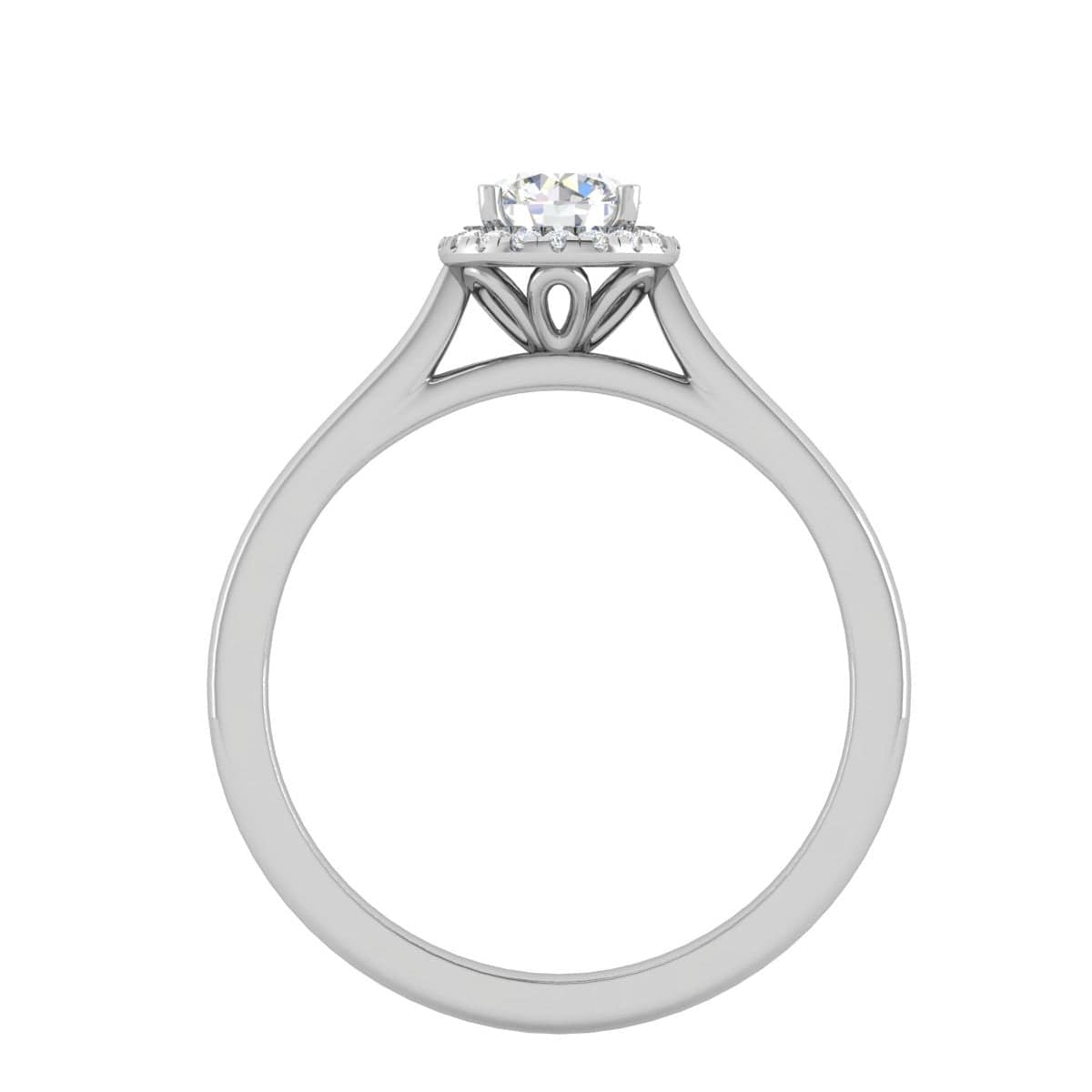 Jewelove™ Rings J VS / Women's Band only 0.50 cts Solitaire Halo Diamond Platinum Ring JL PT RH RD 239