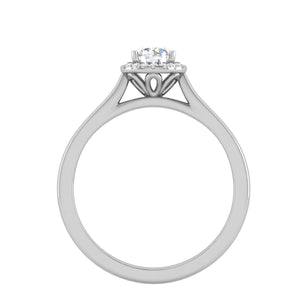 Jewelove™ Rings J VS / Women's Band only 0.50 cts Solitaire Halo Diamond Platinum Ring JL PT RH RD 239