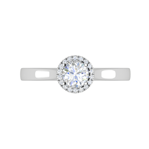 Jewelove™ Rings J VS / Women's Band only 0.50 cts Solitaire Halo Diamond Platinum Ring JL PT RH RD 239