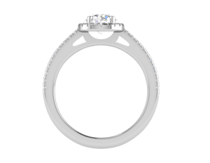 Jewelove™ Rings J VS / Women's Band only 0.50 cts Solitaire Halo Diamond Shank Platinum Ring JL PT RH RD 114