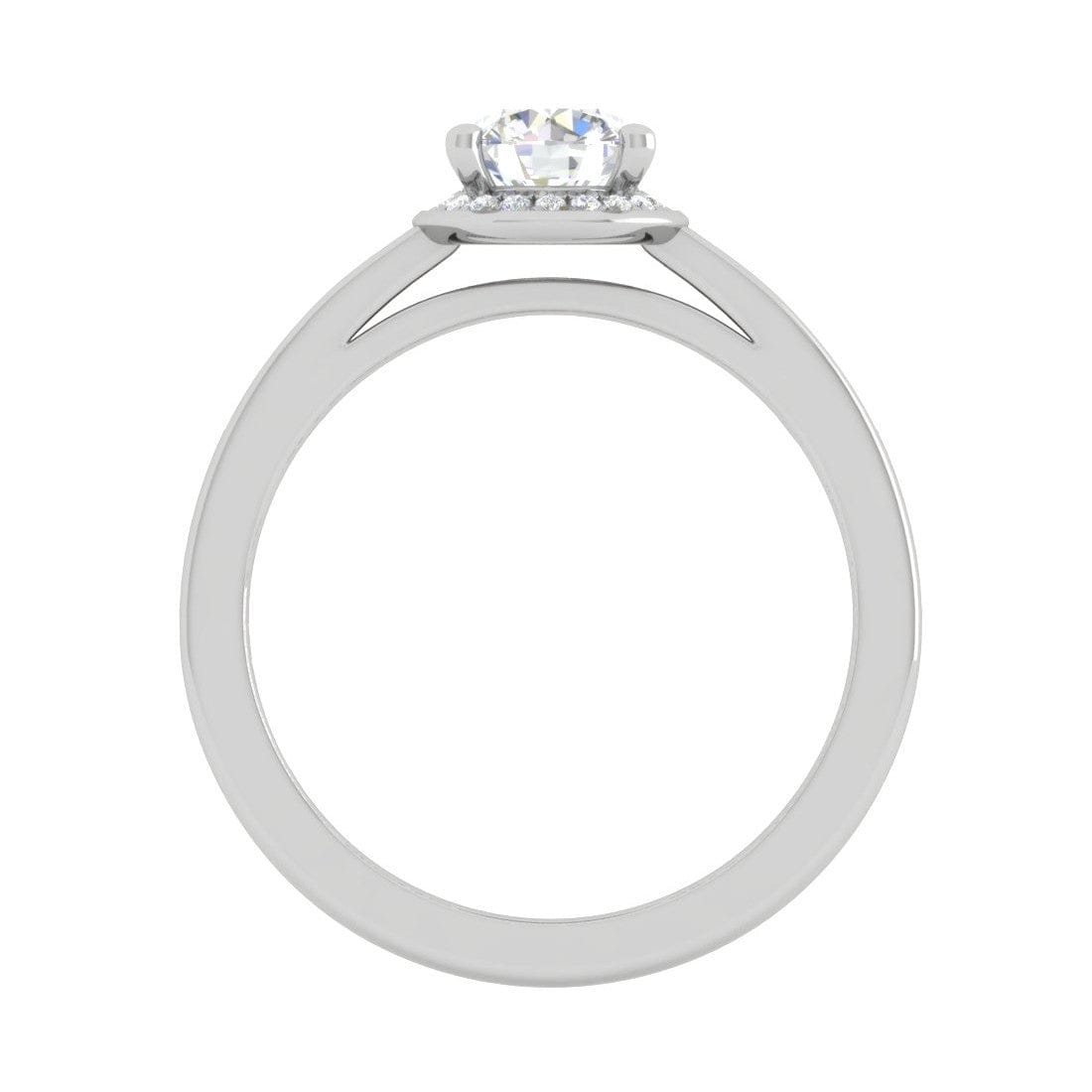 Jewelove™ Rings J VS / Women's Band only 0.50 cts Solitaire Halo Diamond Shank Platinum Ring JL PT RH RD 205